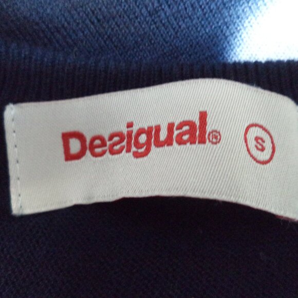 Desigual knit Sweater Top tie dye embossed jeweled Jumper Size Sz Small Sm S - Picture 12 of 12